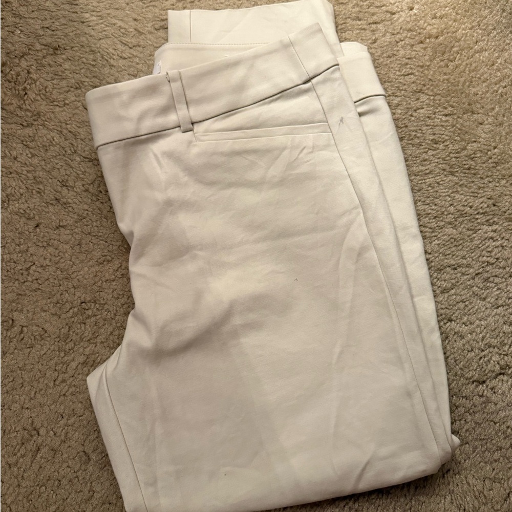 LOFT Light Khaki Straight Leg Trousers